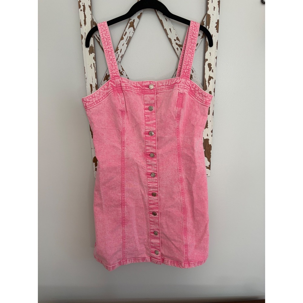GAP Pink Denim Dress Size Large New